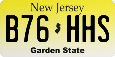 NJ license plate B76HHS
