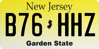 NJ license plate B76HHZ