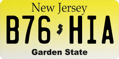 NJ license plate B76HIA