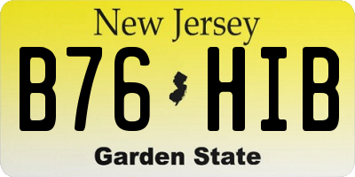 NJ license plate B76HIB