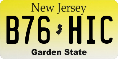 NJ license plate B76HIC