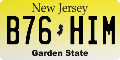 NJ license plate B76HIM