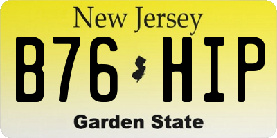 NJ license plate B76HIP