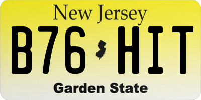 NJ license plate B76HIT