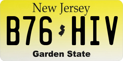 NJ license plate B76HIV