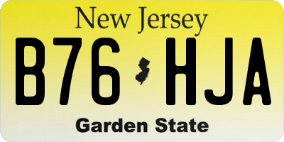 NJ license plate B76HJA