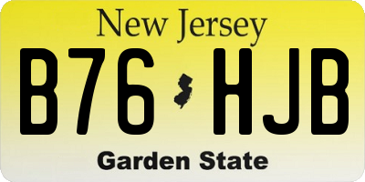 NJ license plate B76HJB
