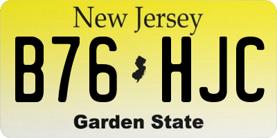 NJ license plate B76HJC