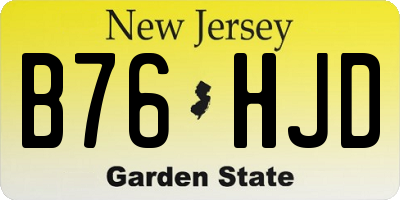 NJ license plate B76HJD