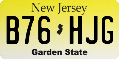 NJ license plate B76HJG