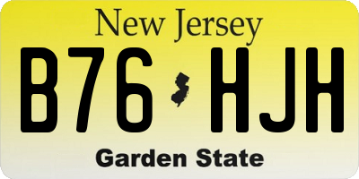 NJ license plate B76HJH