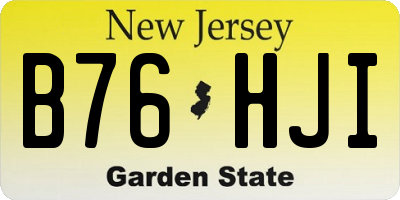 NJ license plate B76HJI