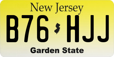 NJ license plate B76HJJ