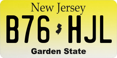 NJ license plate B76HJL