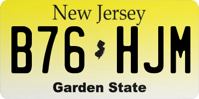 NJ license plate B76HJM