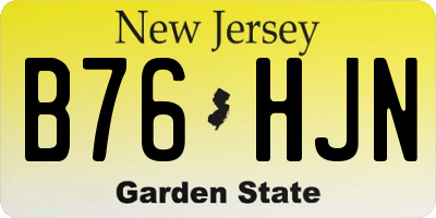 NJ license plate B76HJN