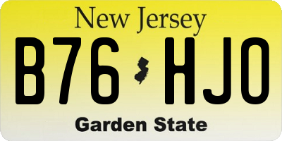 NJ license plate B76HJO