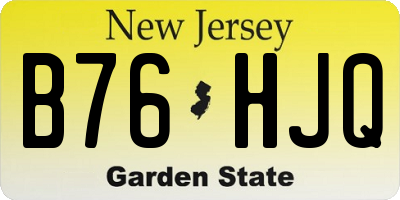 NJ license plate B76HJQ