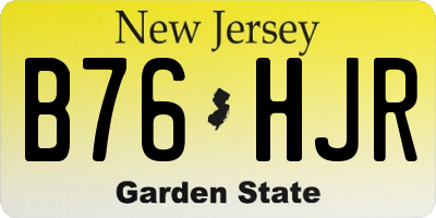 NJ license plate B76HJR