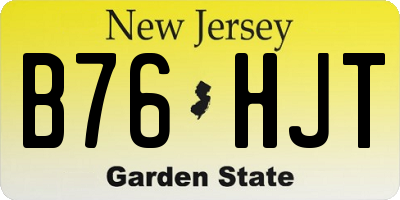 NJ license plate B76HJT