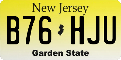 NJ license plate B76HJU