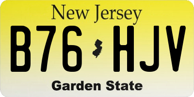 NJ license plate B76HJV