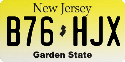 NJ license plate B76HJX