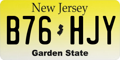NJ license plate B76HJY