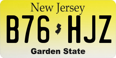 NJ license plate B76HJZ
