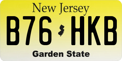 NJ license plate B76HKB