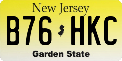 NJ license plate B76HKC