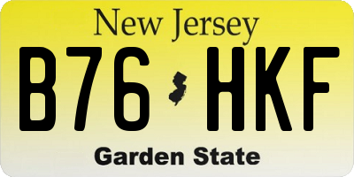 NJ license plate B76HKF