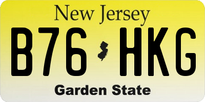 NJ license plate B76HKG