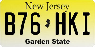 NJ license plate B76HKI