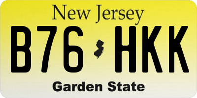 NJ license plate B76HKK