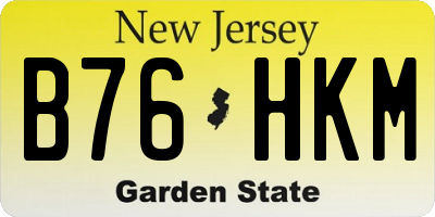 NJ license plate B76HKM