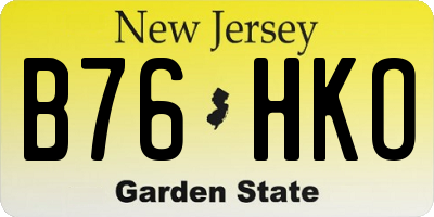 NJ license plate B76HKO