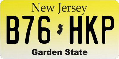 NJ license plate B76HKP