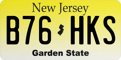 NJ license plate B76HKS
