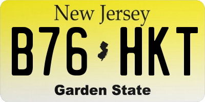 NJ license plate B76HKT