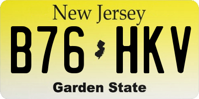NJ license plate B76HKV
