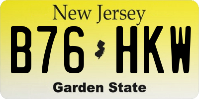 NJ license plate B76HKW