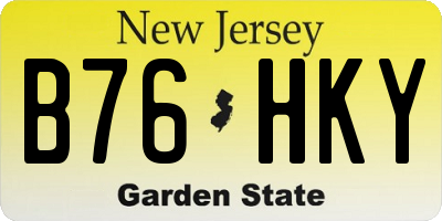 NJ license plate B76HKY