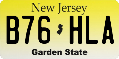 NJ license plate B76HLA