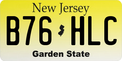 NJ license plate B76HLC