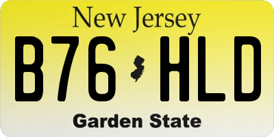 NJ license plate B76HLD