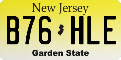 NJ license plate B76HLE