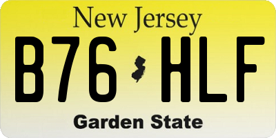 NJ license plate B76HLF