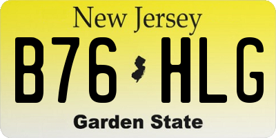NJ license plate B76HLG