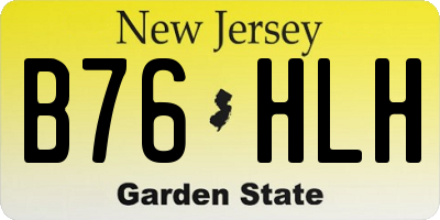 NJ license plate B76HLH
